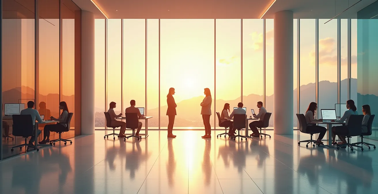 Rappresentazione simbolica della collaborazione armoniosa tra segni cardinali attraverso elementi complementari