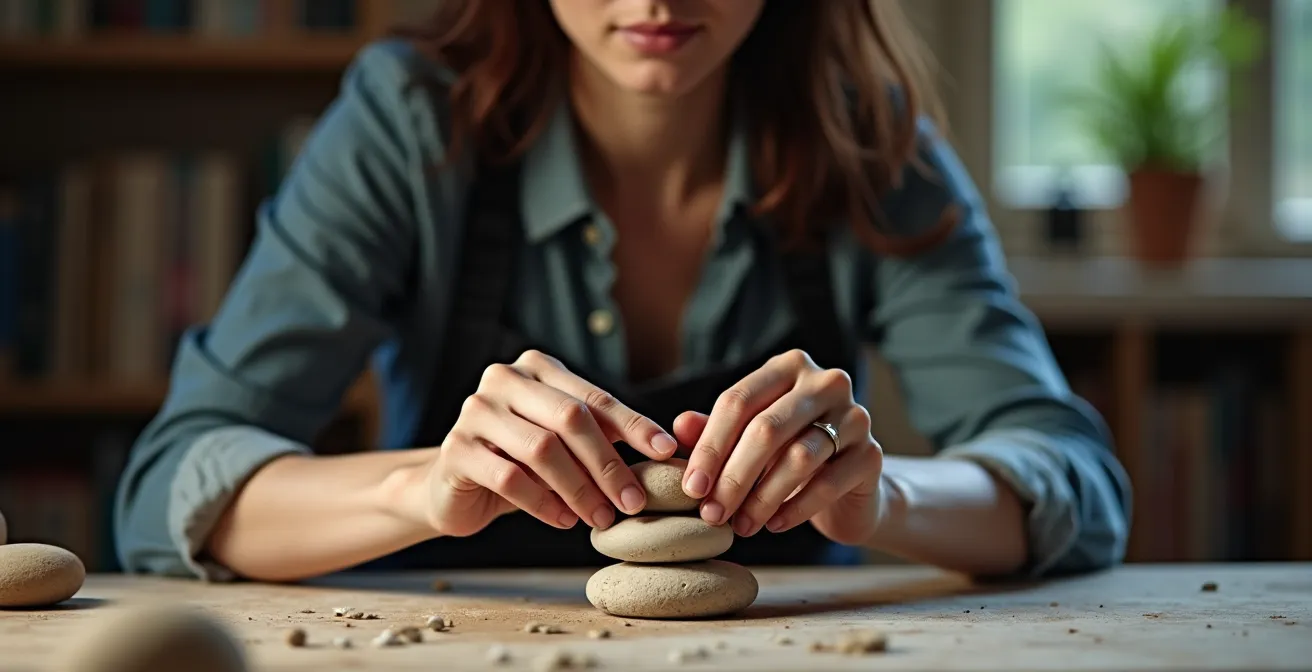 Metafora visiva della tensione creativa tra emozioni e valori nel percorso professionale
